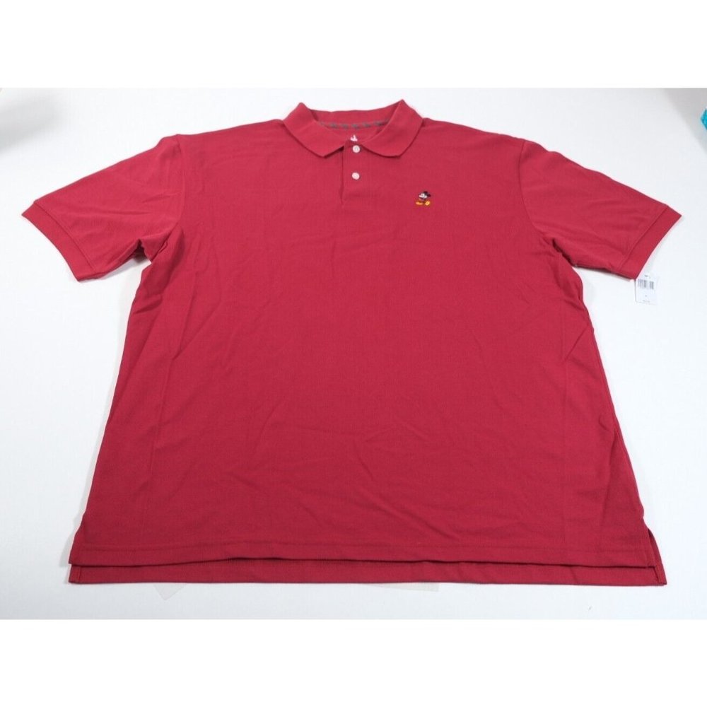 Disney Parks Mens Red Chest Mickey Collar Polo Shirt Sz XL